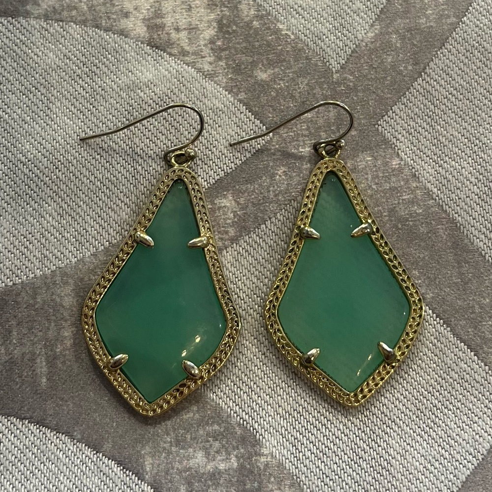Kendra Scott Green Dangle Earrings